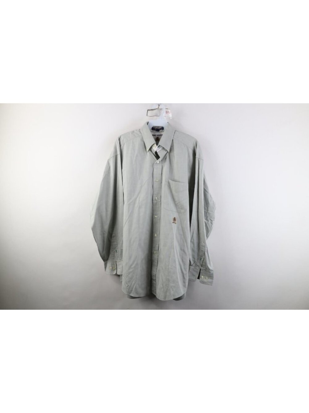 Vtg 90s Tommy Hilfiger Men 15.5 32/33 Chambray Oxford Collared Button Down Shirt